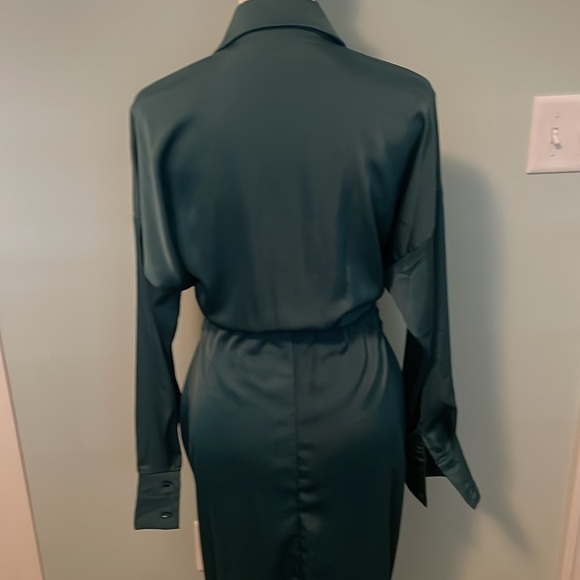 BTFBM Elegant Satiny Button-Up Dress sz M - Picture 4 of 10